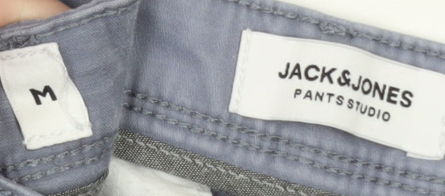 Jack & Jones Men Blue Chino Shorts M Regular Fit Cotton Stretch
