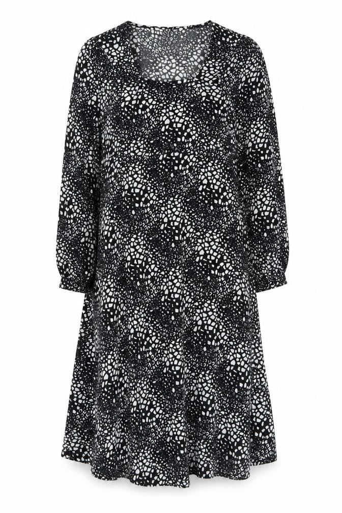 Savida Women Black Midi A-Line Dress Size 10 Long Sleeve