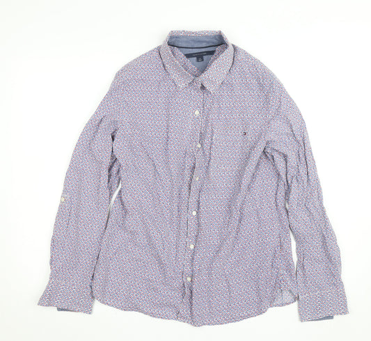 Tommy Hilfiger Men's Multicoloured Floral Cotton Long Sleeve Button-Up Shirt Size L