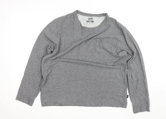Lee Men’s Grey Long Sleeve Crew Neck Jersey Top Size L