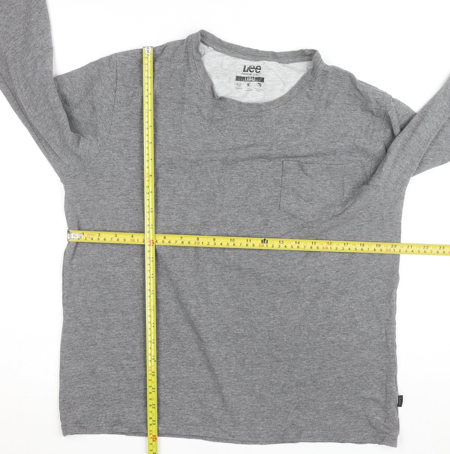 Lee Men’s Grey Long Sleeve Crew Neck Jersey Top Size L