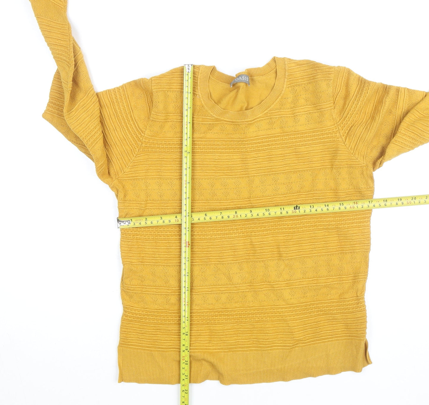 Oasis Women’s Yellow Knit Crew Neck Pullover Jumper Size M