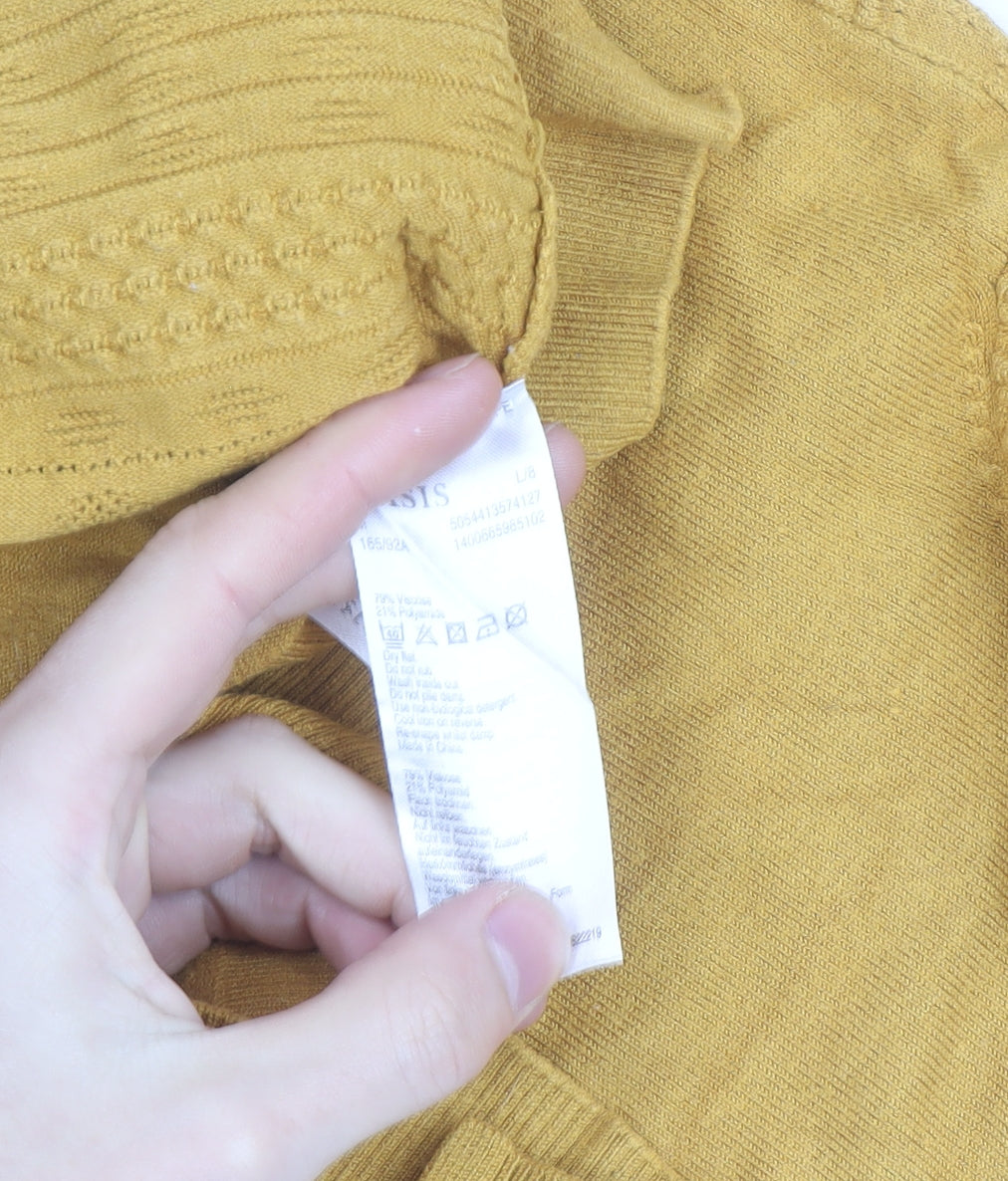 Oasis Women’s Yellow Knit Crew Neck Pullover Jumper Size M