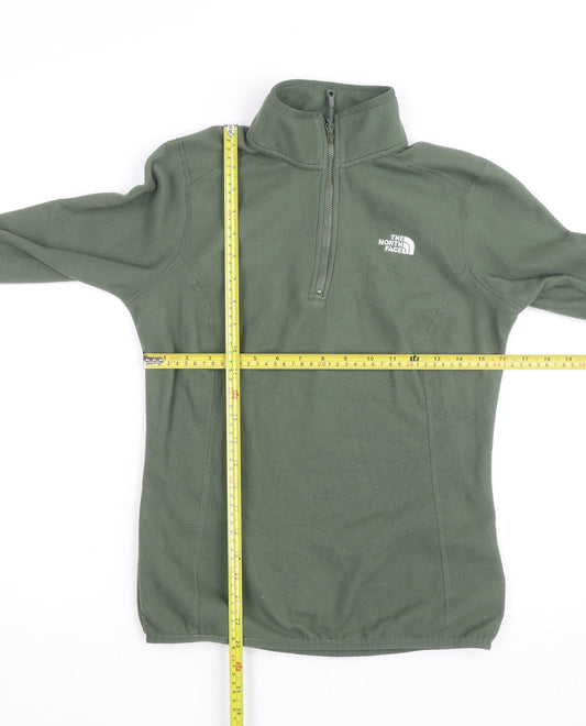 The North Face Womens Green Fleece 1/4 Zip Active Jacket Size S