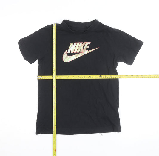 Nike Boys Black Logo T-Shirt Size 10-11 Years Sports Casual Tee