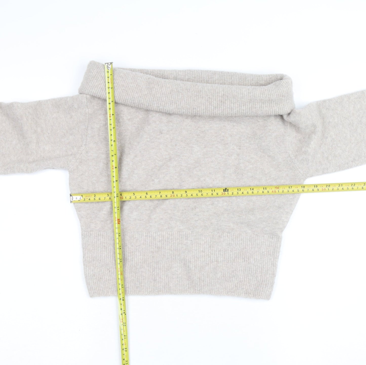 Weekday Women's Beige Wool Blend Cowl Neck Jumper Size M