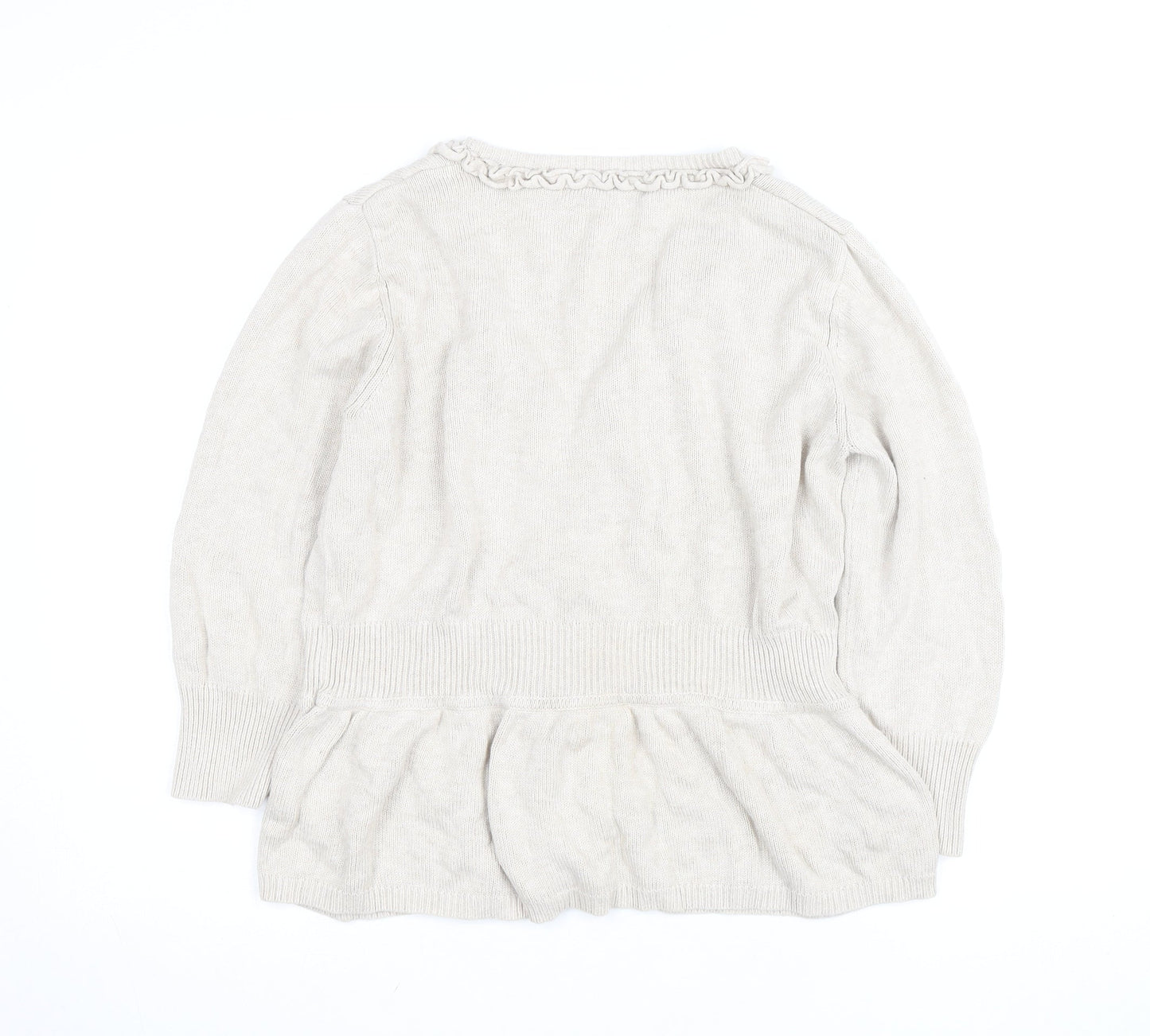 Betty Jackson Black Women's Beige Size 18 Ruffle Cardigan