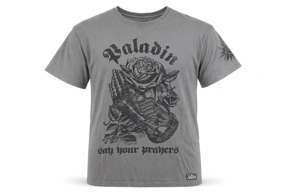 Gametee Men's Grey Paladin Graphic Cotton T-Shirt Size XL