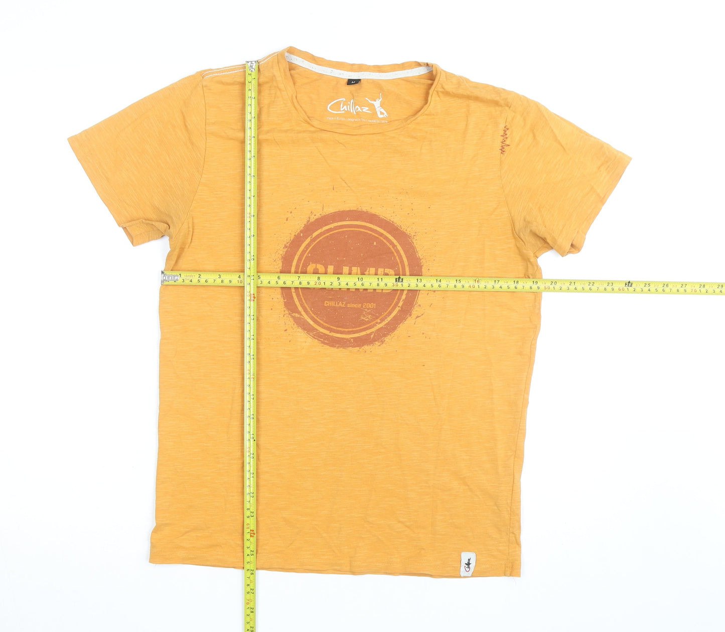 Chillaz Men's Yellow Climb Graphic Short Sleeve Cotton T-Shirt M