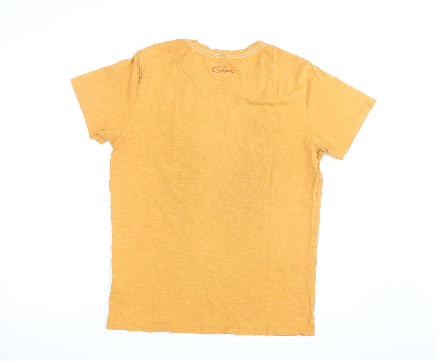 Chillaz Men's Yellow Climb Graphic Short Sleeve Cotton T-Shirt M