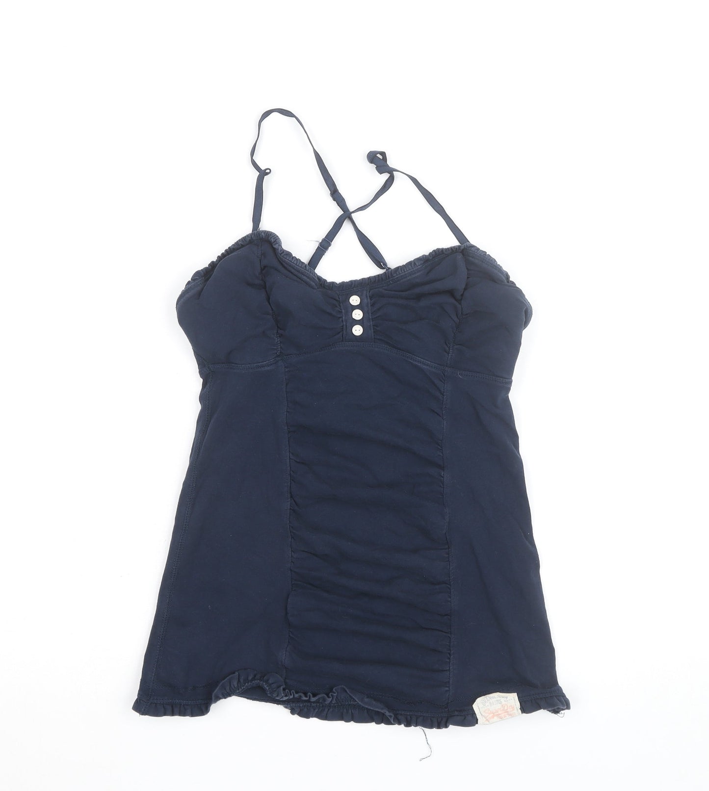 Superdry Women's Blue Camisole Tank Top Small Cotton Blend