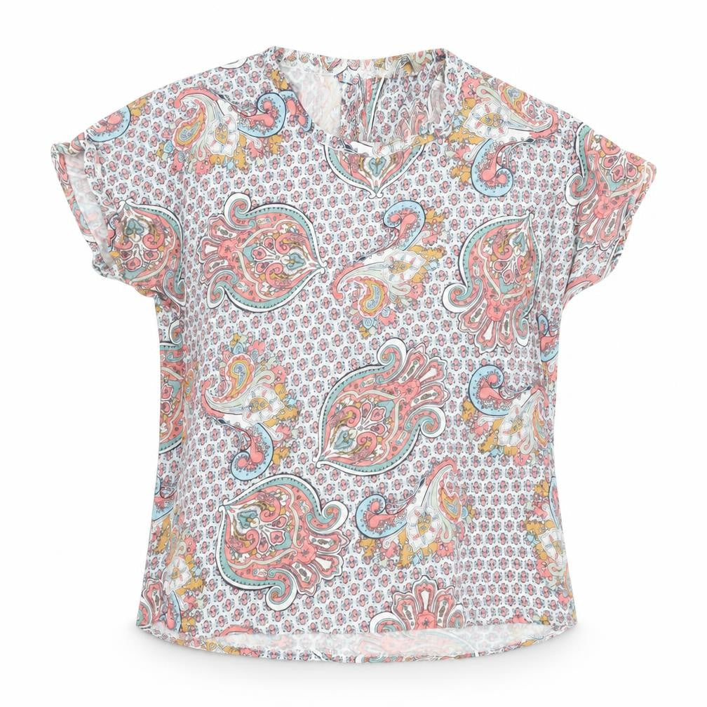 Marks & Spencer Women’s Multicoloured Paisley Short Sleeve Blouse UK 20