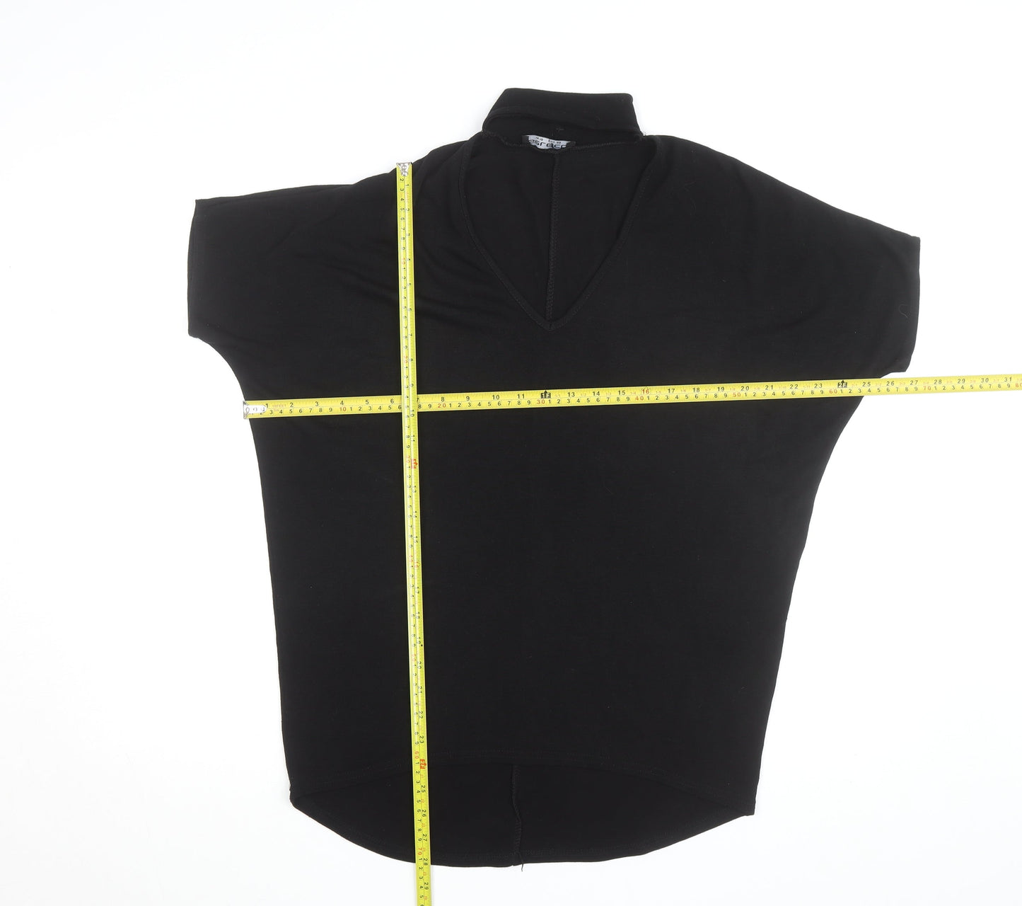 Select Women’s Black High Neck Short Sleeve Jersey Top Size 10