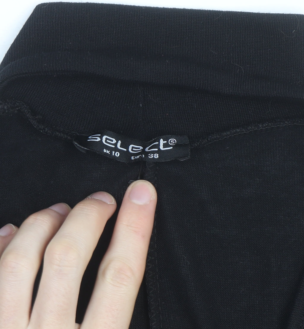 Select Women’s Black High Neck Short Sleeve Jersey Top Size 10