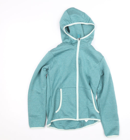 McKINLEY Womens Blue Hooded Full Zip Dryplus Active Jacket Size 10