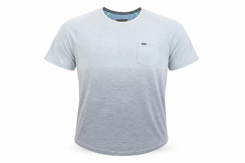 Hurley Men's Grey Striped Crew Neck Short Sleeve T-Shirt Size M