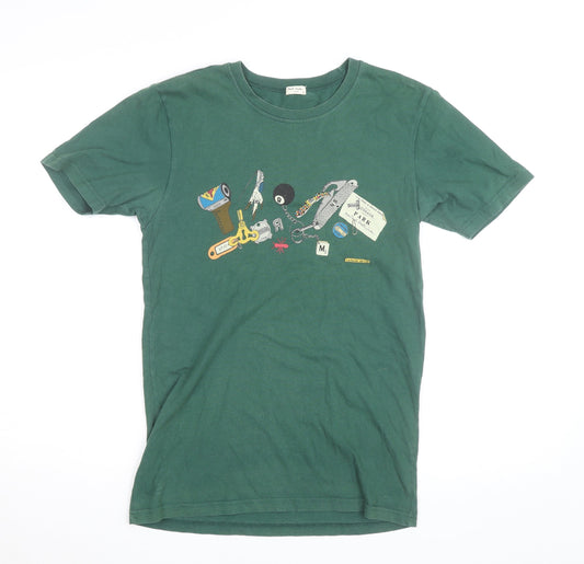 Paul Smith Men's Green Graphic Cotton T-Shirt Small