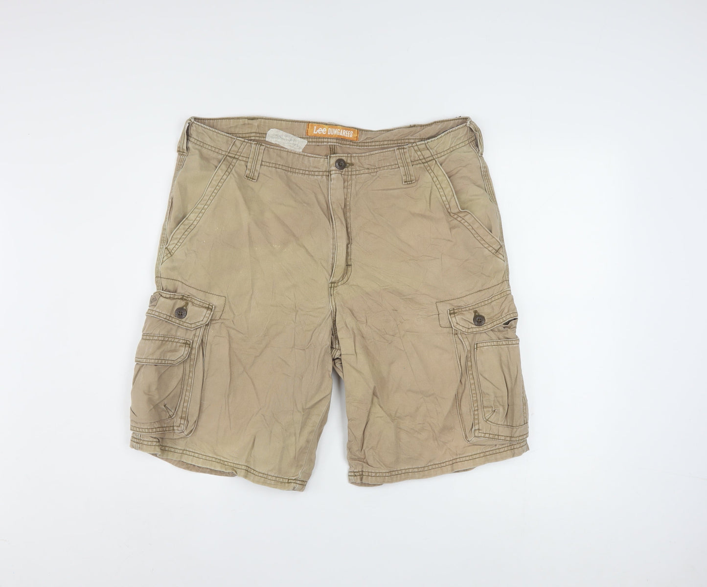 Lee Dungarees Men’s Beige Cargo Shorts Size 36 Regular Cotton