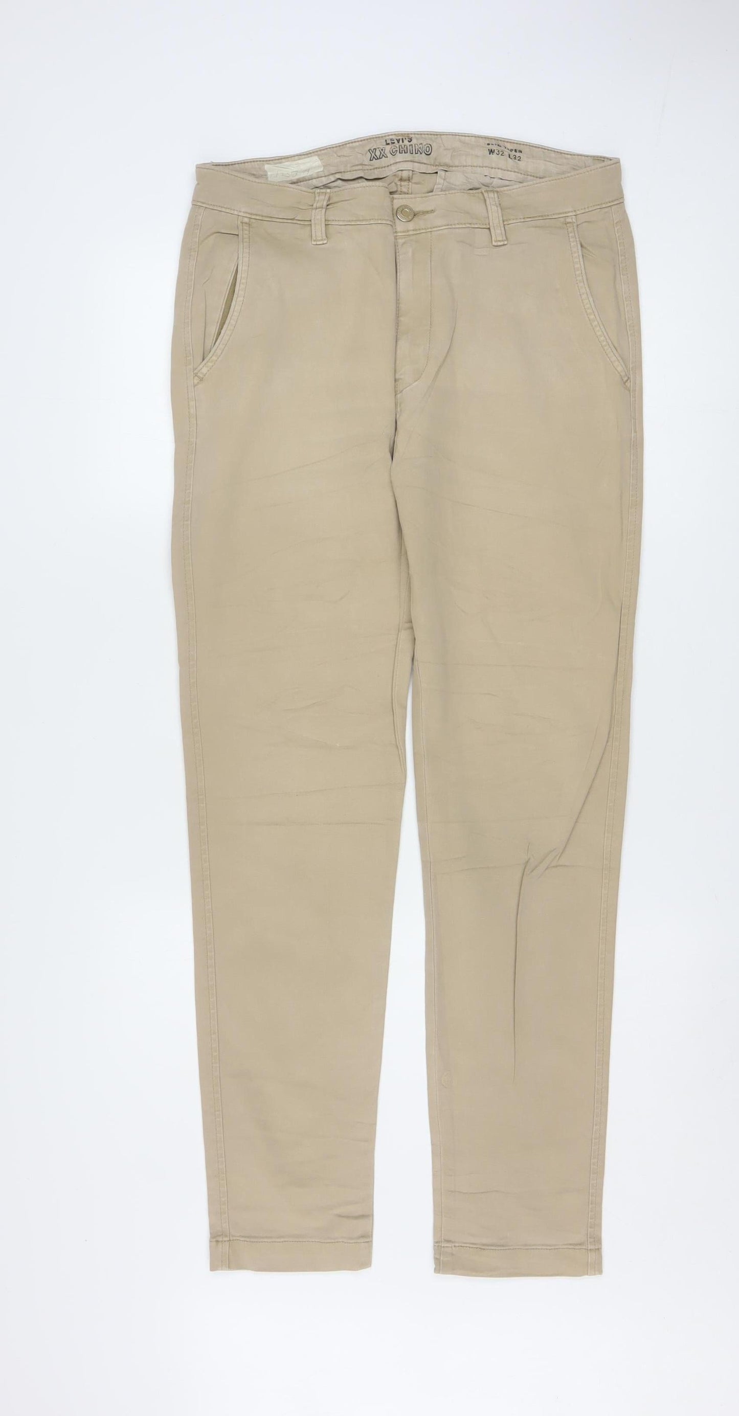 Levi's Men's Beige Chino Slim Fit Trousers W32 L32
