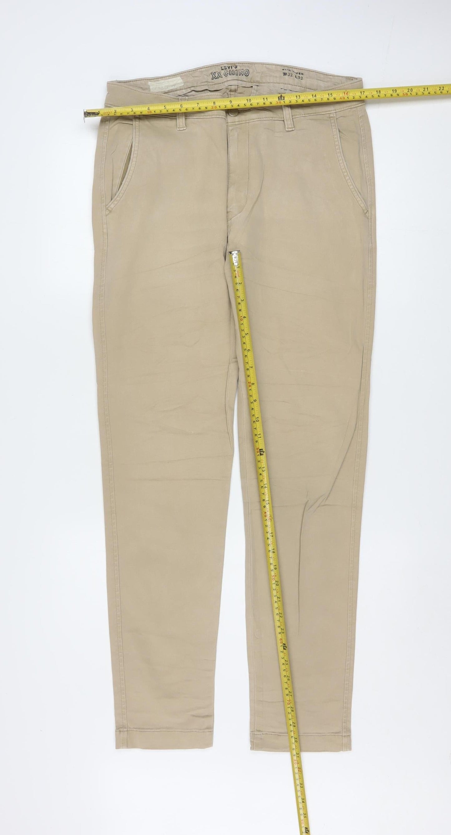 Levi's Men's Beige Chino Slim Fit Trousers W32 L32