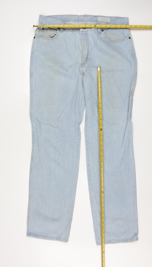 Wrangler Mens Blue 36 Straight Leg Denim Jeans Vintage Style