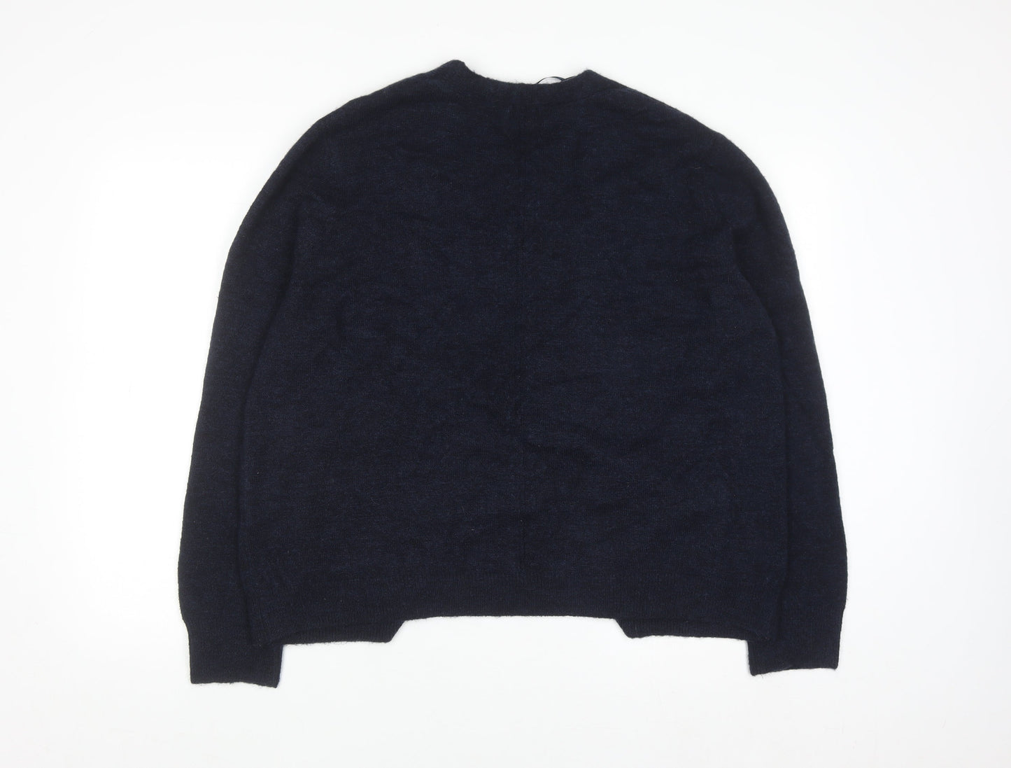 Fat Face Women Blue Knit Open Cardigan UK 16 Wool Blend