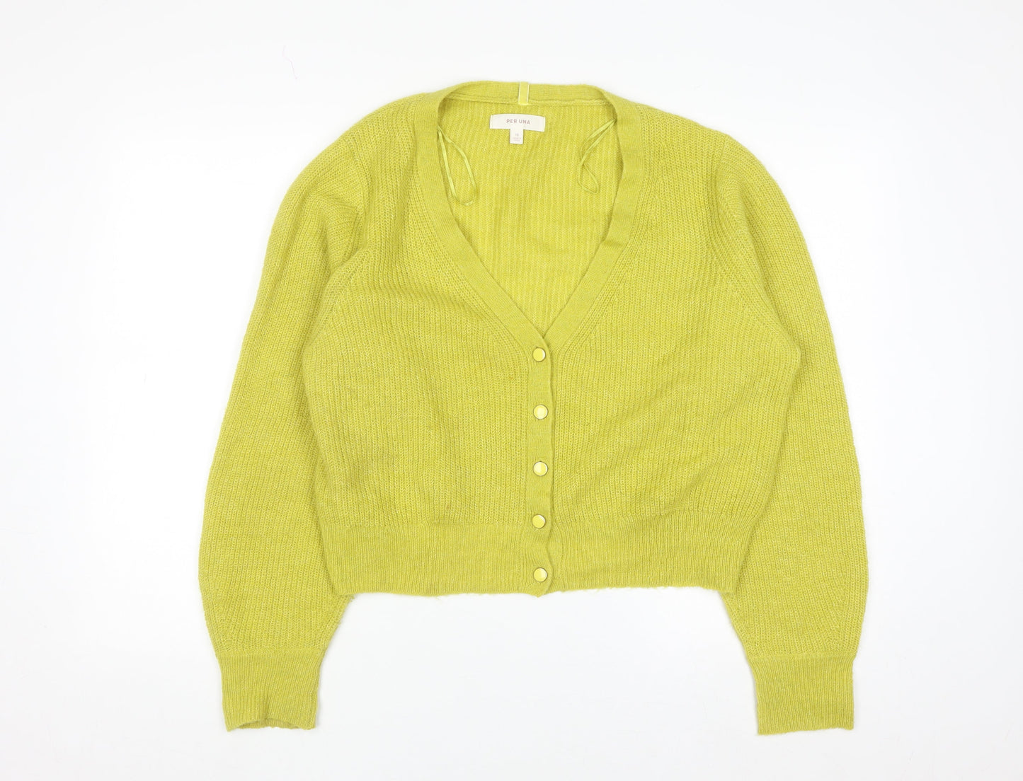 Marks and Spencer Per Una Women’s Green Cardigan Size 18 Knit V-Neck