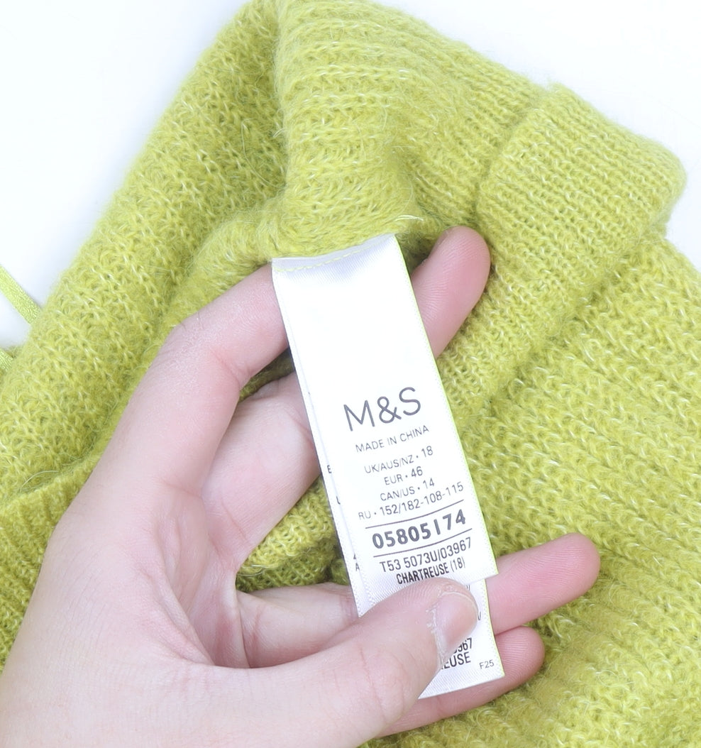 Marks and Spencer Per Una Women’s Green Cardigan Size 18 Knit V-Neck