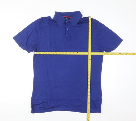 Boden Men's Blue Cotton Knit Polo Jumper M Regular Fit