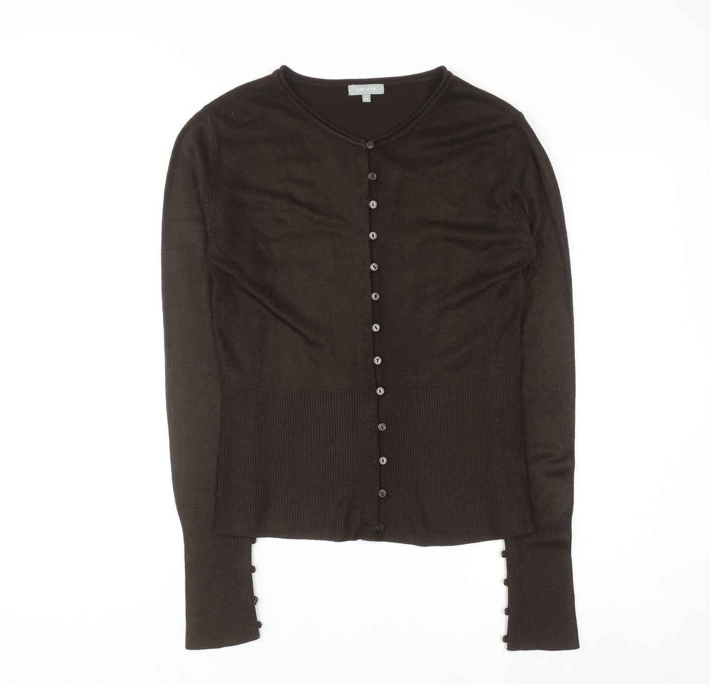 Marks and Spencer Women Brown V-Neck Button Cardigan Size 10