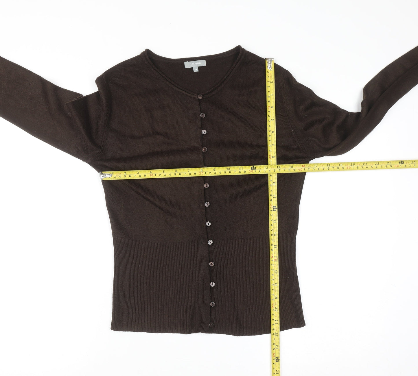 Marks and Spencer Women Brown V-Neck Button Cardigan Size 10