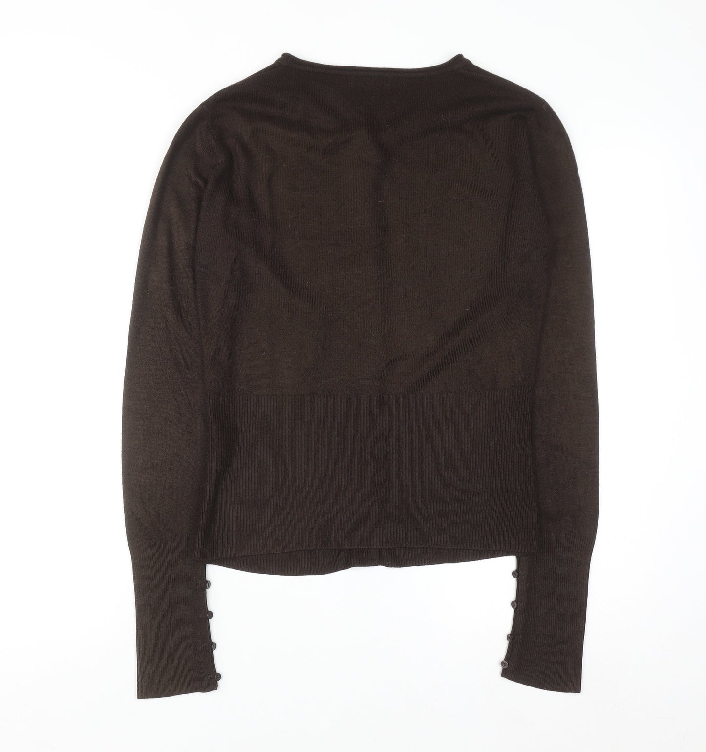 Marks and Spencer Women Brown V-Neck Button Cardigan Size 10