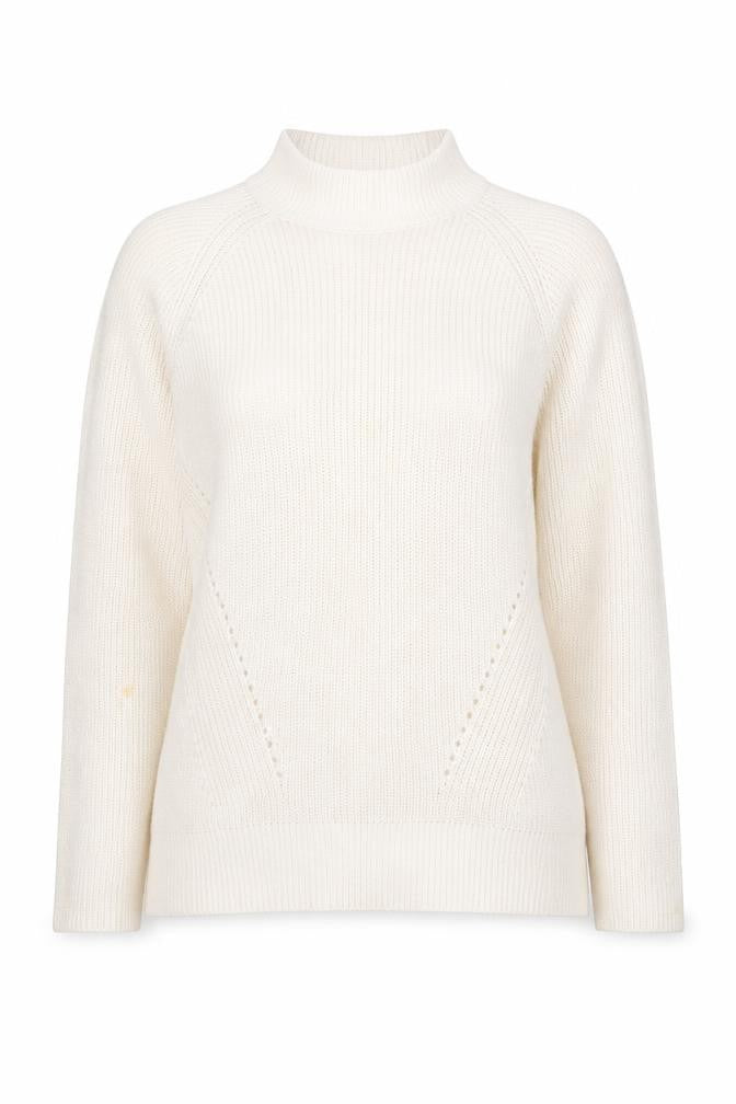 Gap Women Ivory Cotton High Neck Chunky Knit Jumper Size L