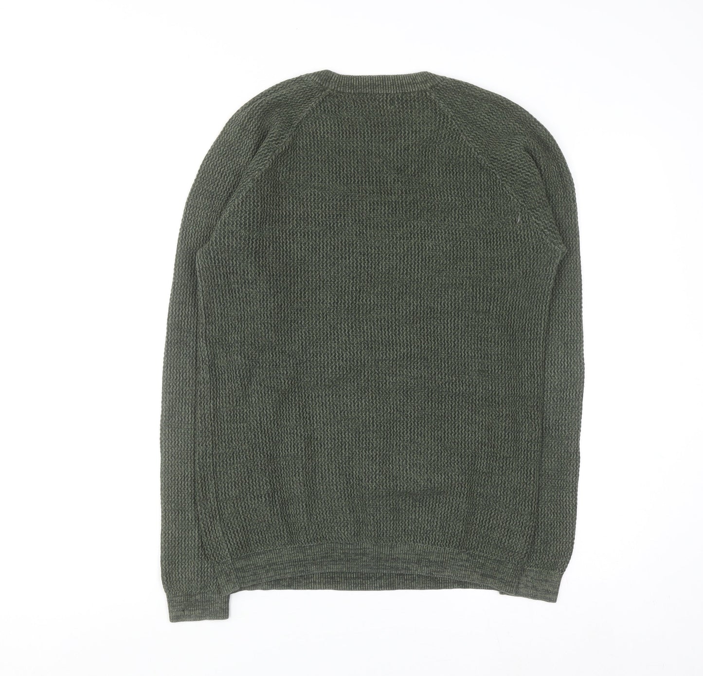 Peacocks Men’s Green Cotton Crew Neck Jumper Size S