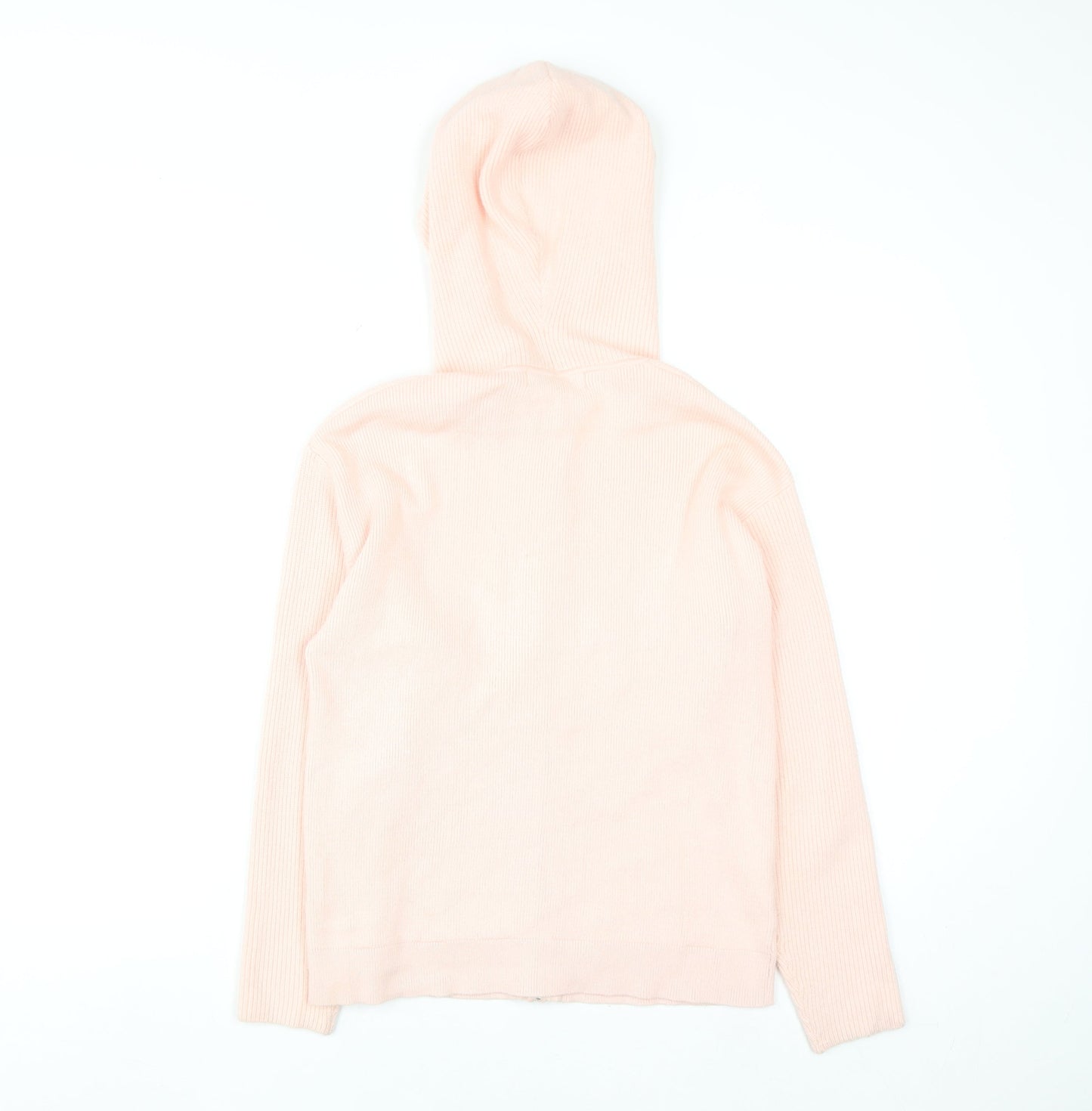 Marks and Spencer Womens Pink Hooded Full Zip Knit Jumper Small