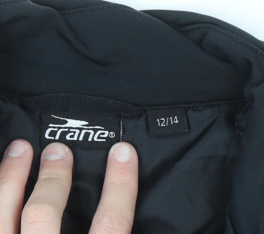 Crane Women's Black Size 12/14 Windbreaker Cycling Jacket