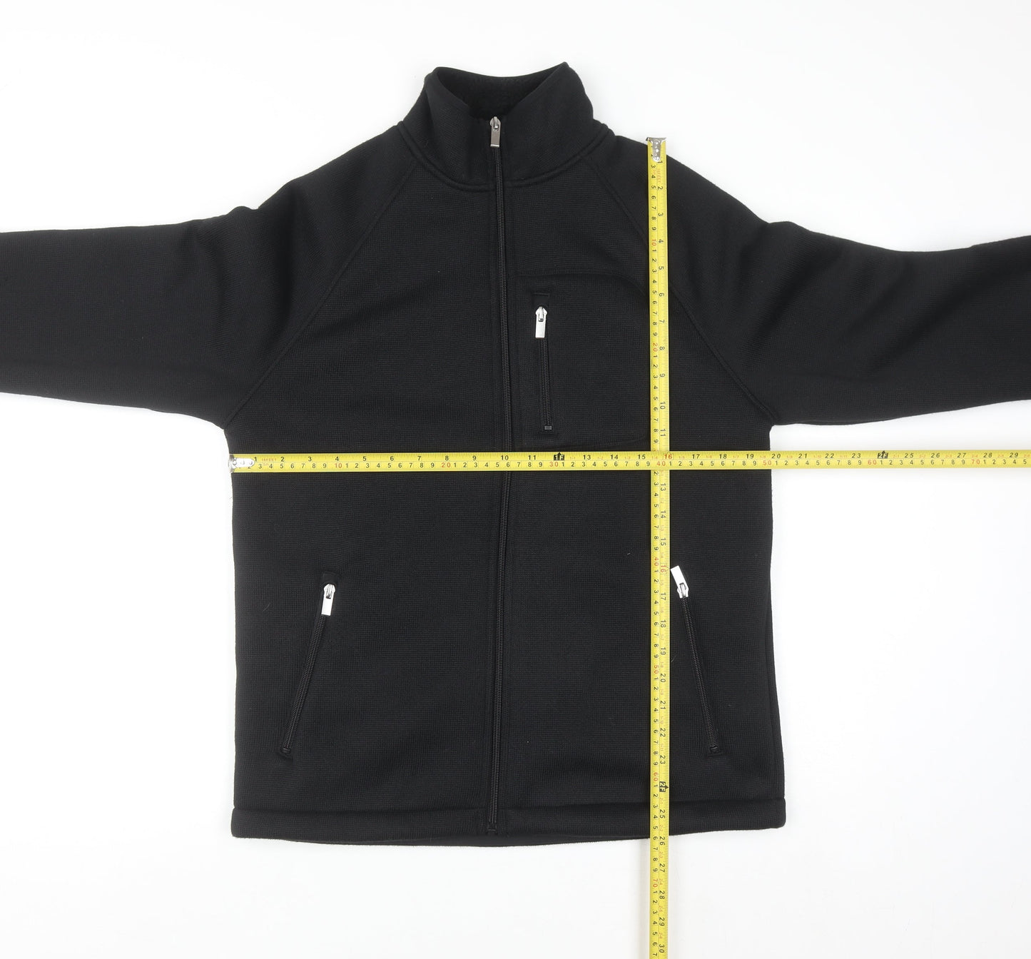 Marks and Spencer Men's Black Full Zip Fleece Sweatshirt S Regular