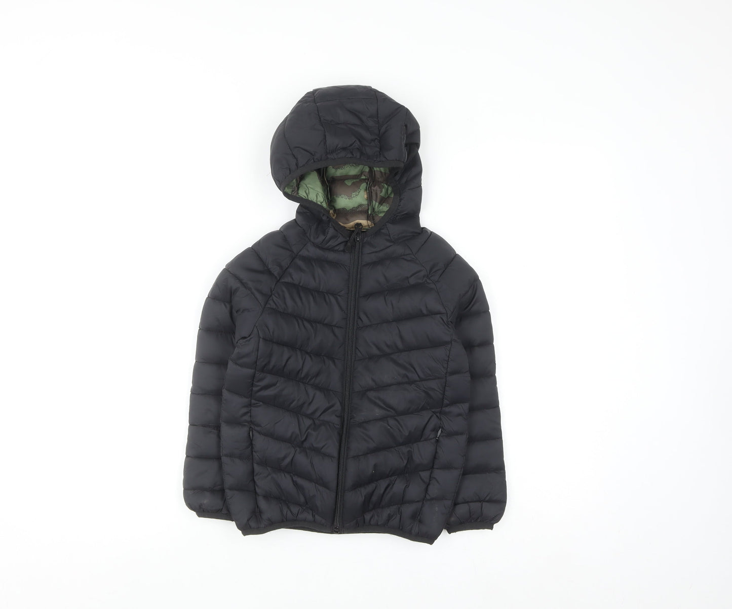Marks and Spencer Boys Black Hooded Puffer Jacket 4-5 Years