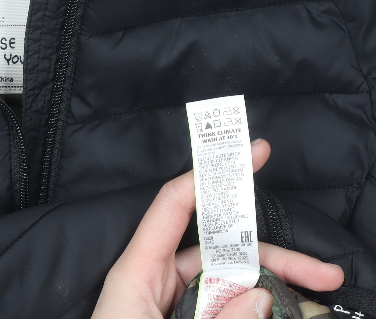 Marks and Spencer Boys Black Hooded Puffer Jacket 4-5 Years