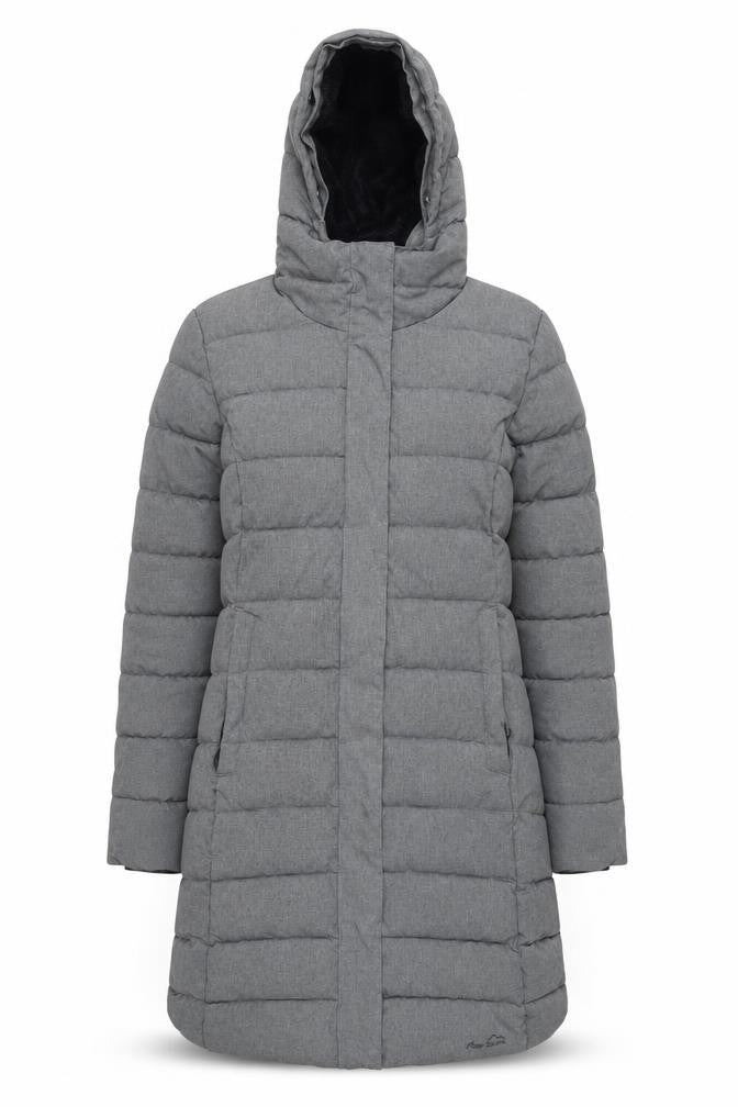 Peter Storm Women's Grey Size 12 Long Puffer Coat with Hood