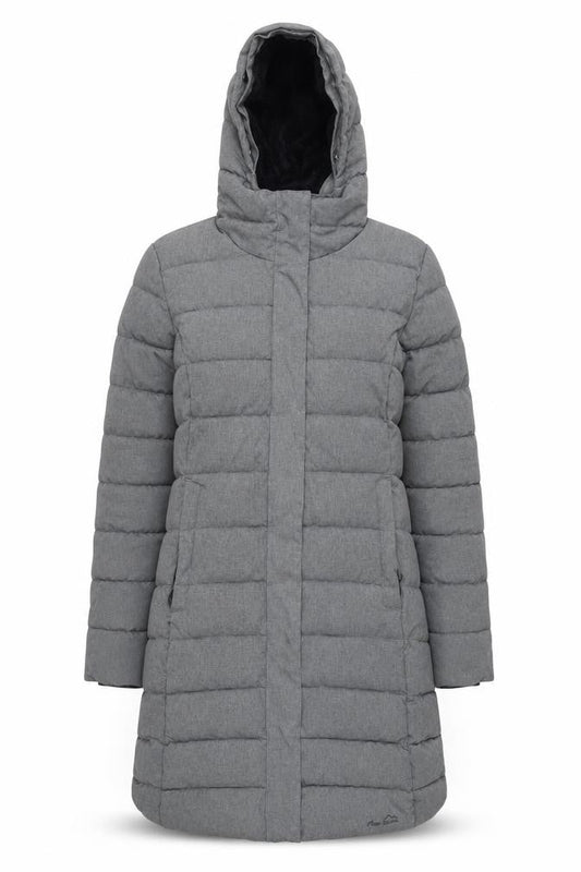 Peter Storm Women's Grey Size 12 Long Puffer Coat with Hood