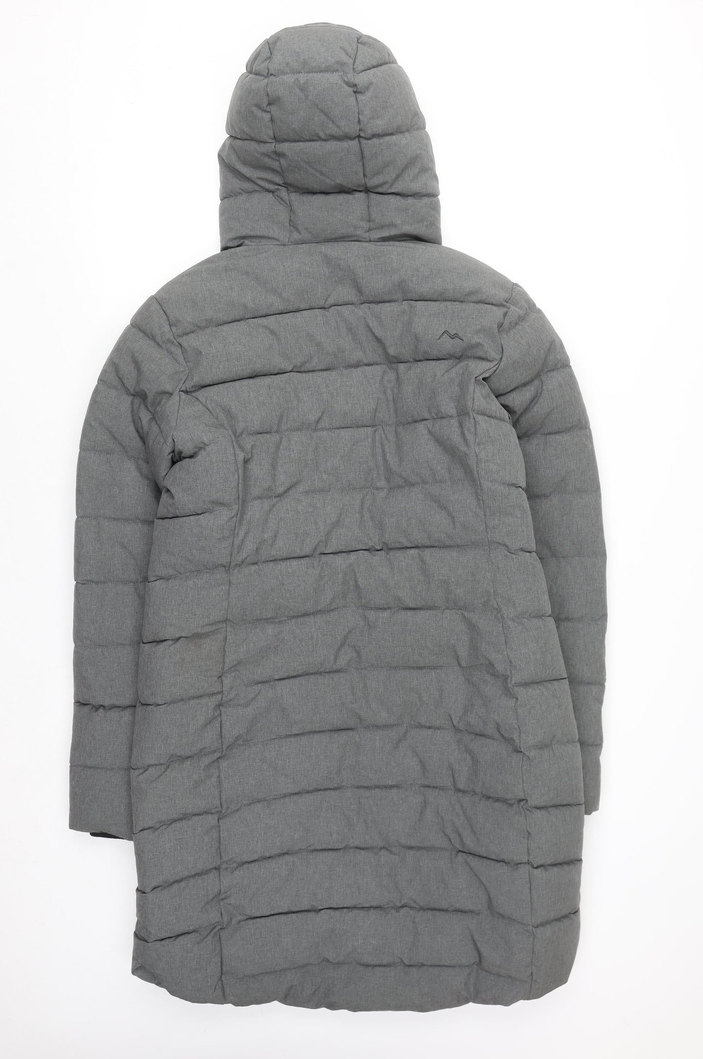 Peter Storm Women's Grey Size 12 Long Puffer Coat with Hood