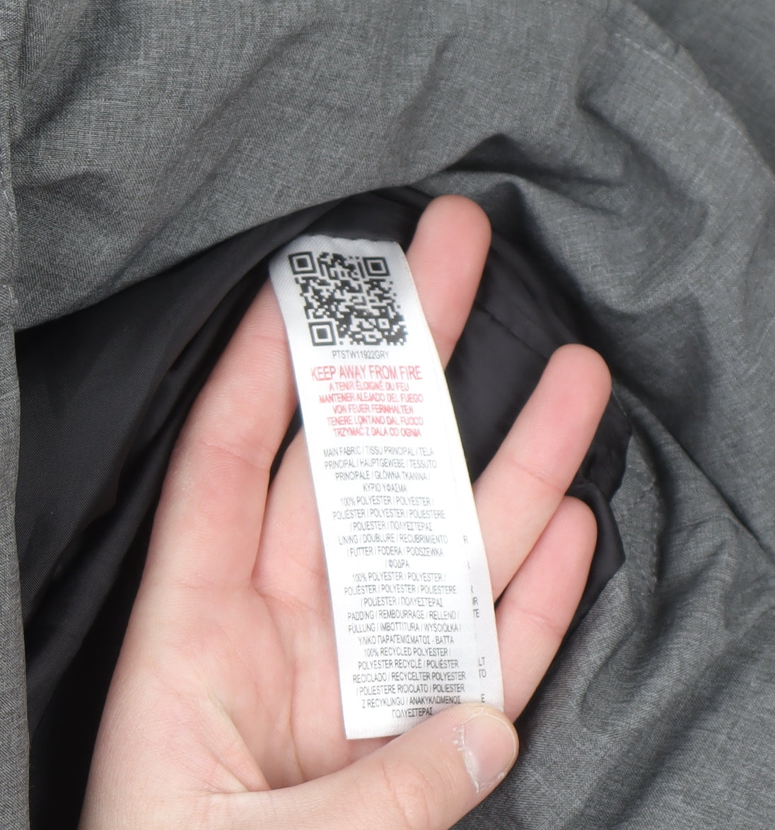 Peter Storm Women's Grey Size 12 Long Puffer Coat with Hood