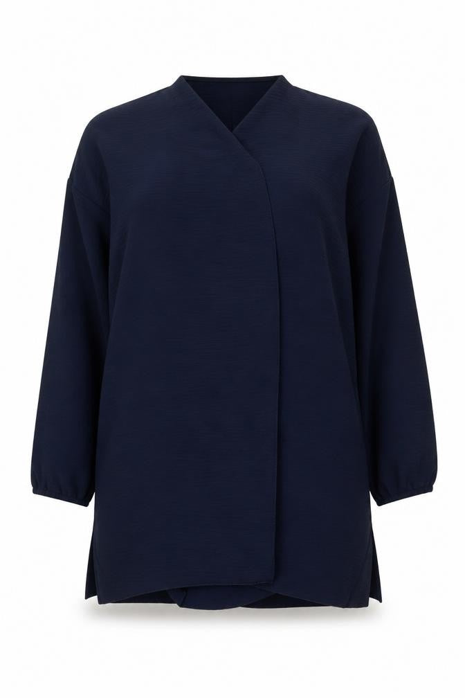 Gerard Women's Blue V-Neck 3/4 Sleeve Open Cardigan Size 16