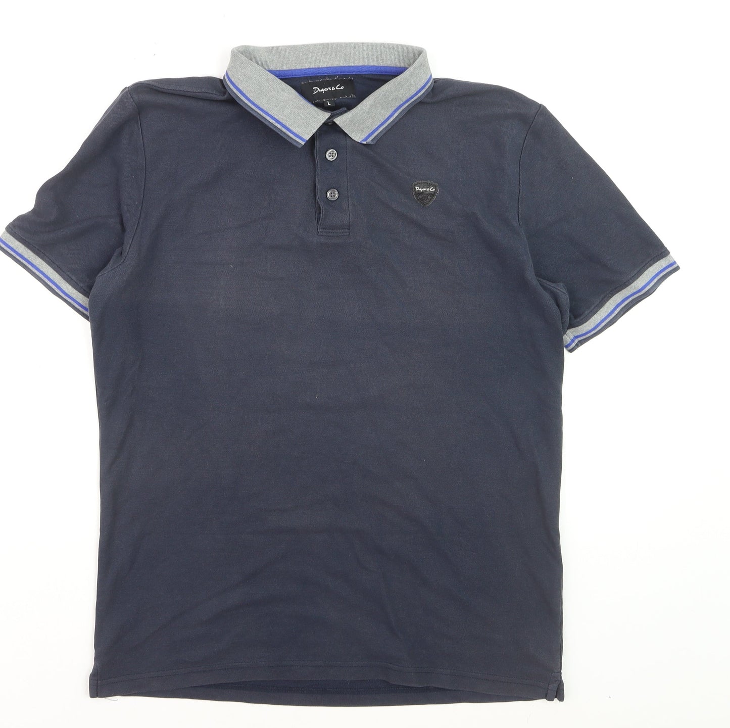 Dwyers & Co Men's Blue Collared Cotton Polo Shirt Size L