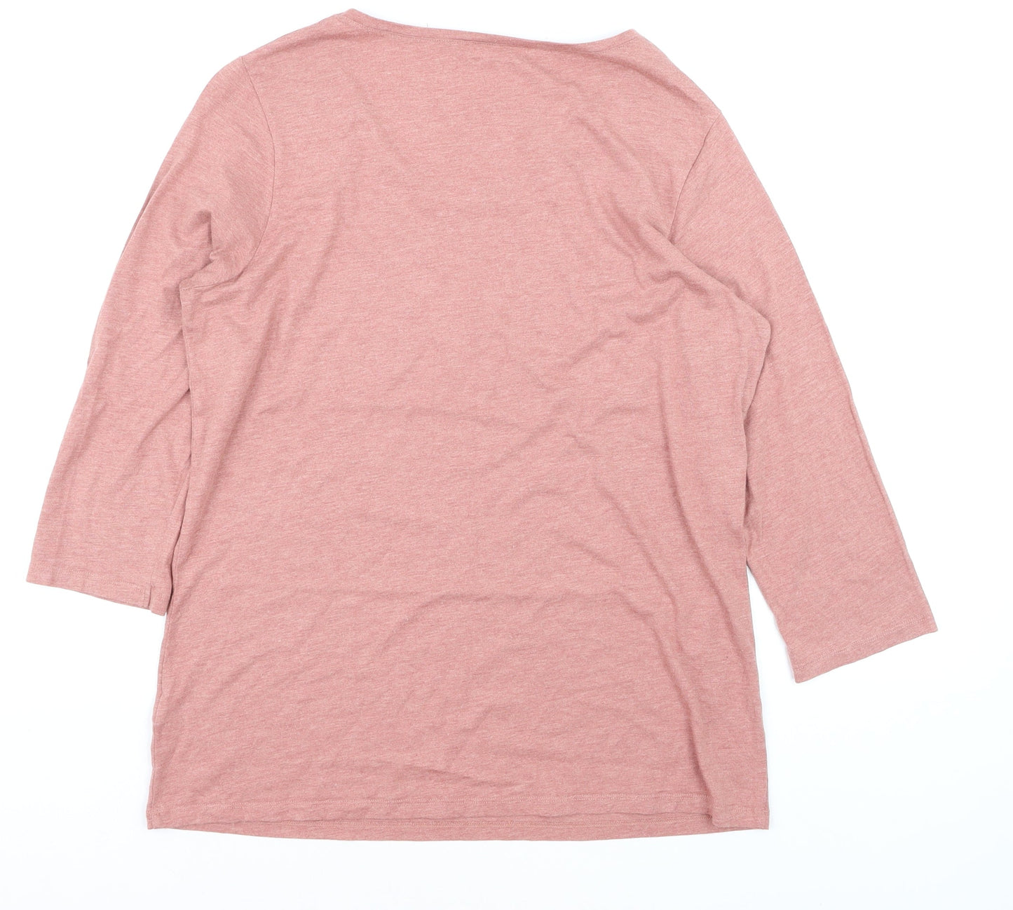 FatFace Women’s Pink 3/4 Sleeve Basic Scoop Neck T-Shirt Size 18