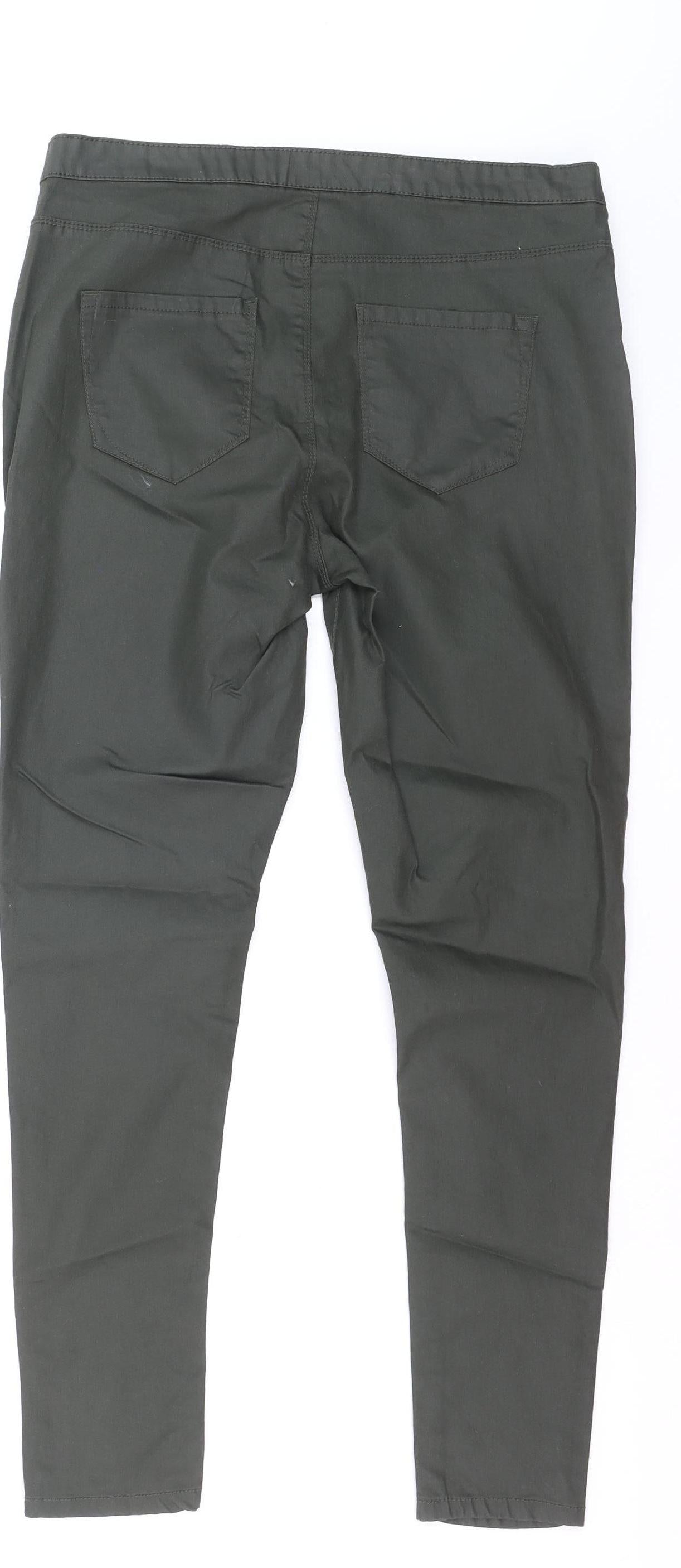 Denim Co. Women's Green Size 14 Chino Slim Trousers