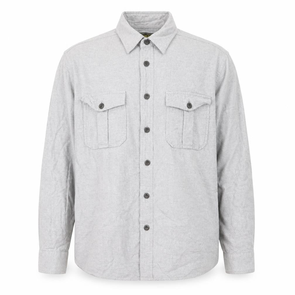 Eddie Bauer Men’s Grey Cotton Flannel Button-Up Shirt L