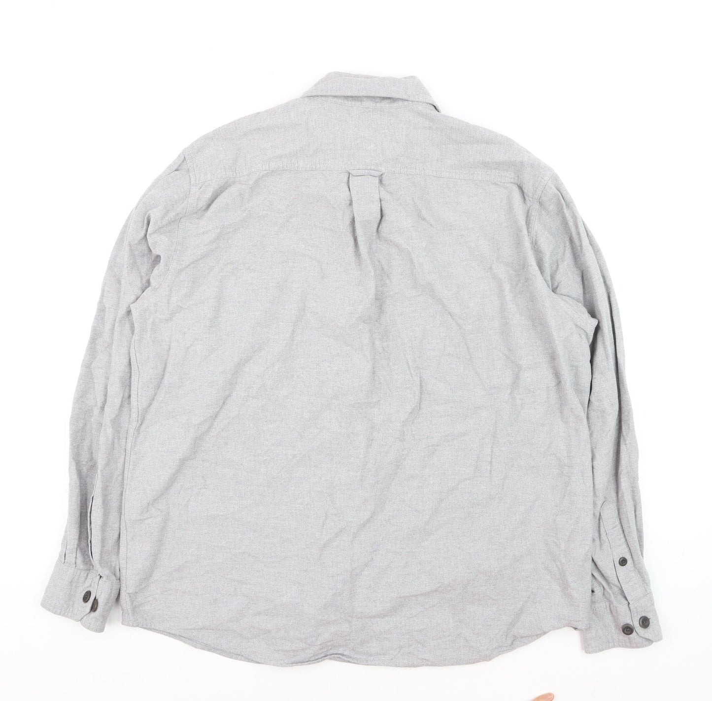 Eddie Bauer Men’s Grey Cotton Flannel Button-Up Shirt L