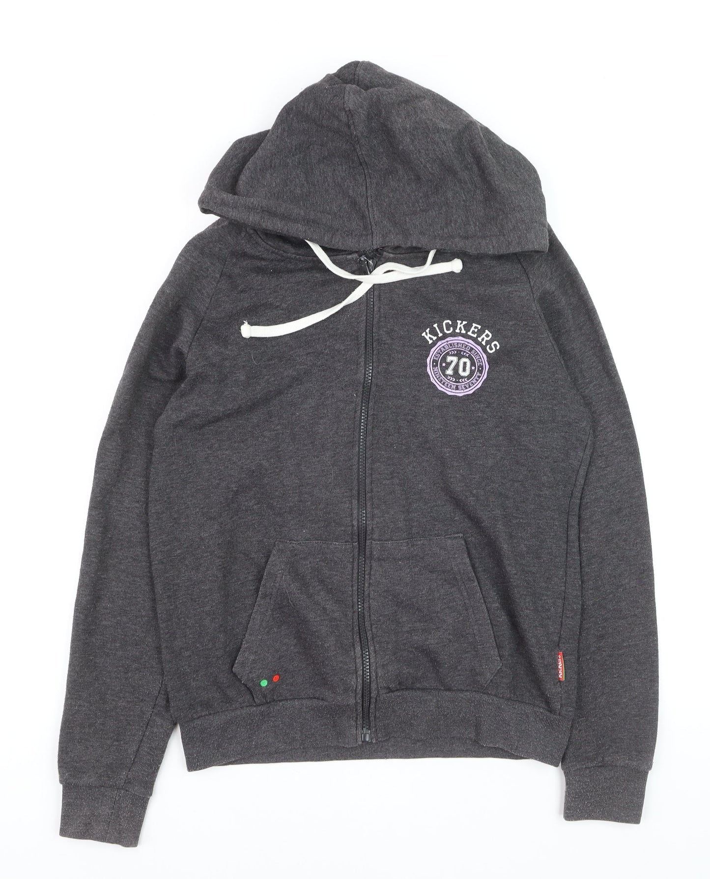 Kickers Teens Grey Full Zip Hoodie 10 Regular Fit Graphic Print